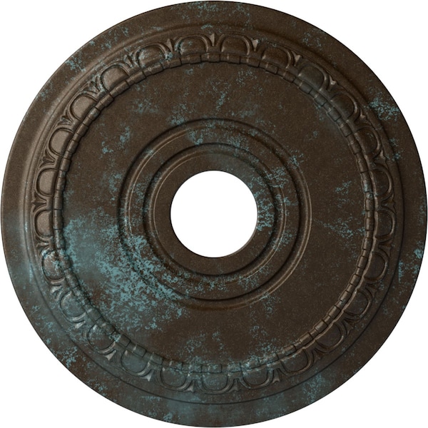 Ekena Millwork Munich Ceiling Medallion (Canopies up to 5 5/8"), 17 1/2"OD x 3 5/8"ID x 1"P, Bronze Blue Patina CM17MUBBS - main